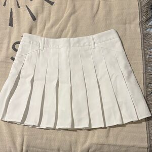 White Pleated Skort